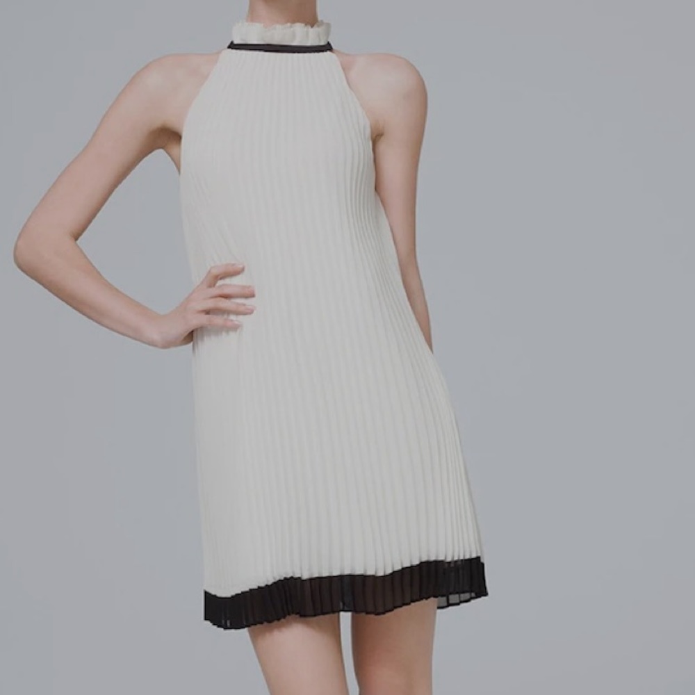 Whbm white and black halter neck shift dress